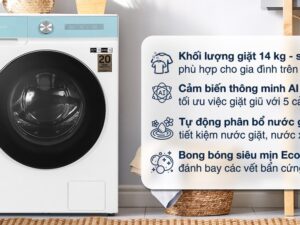 Máy giặt sấy Samsung Bespoke AI Inverter giặt 14 kg - sấy 8 kg WD14BB944DGMSV